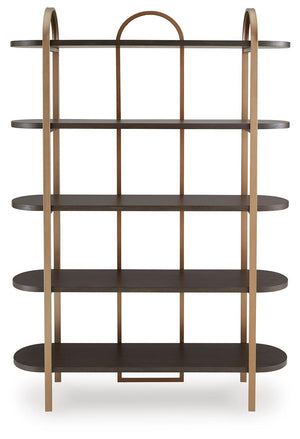 Brentmour Bookcase Brown/Gold Finish