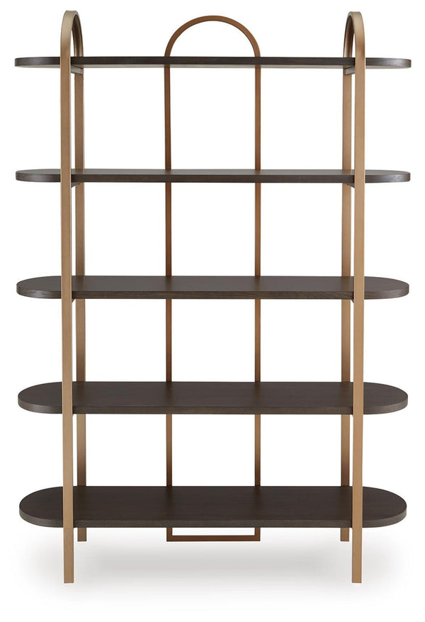Brentmour Bookcase Brown/Gold Finish