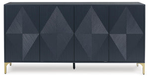 Loirwick Rectangle 4-Door Accent Cabinet Dark Blue