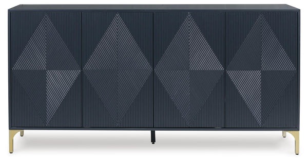 Loirwick Rectangle 4-Door Accent Cabinet Dark Blue