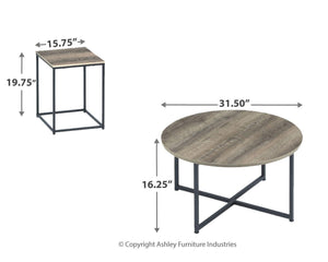 Wadeworth Urban Foundry 3-Piece Occasional Table Set Two-tone