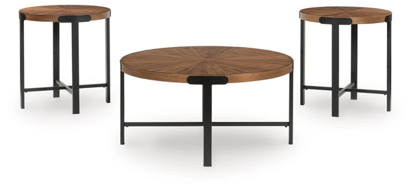Crosstrail 3-Piece Occasional Table Set Brown
