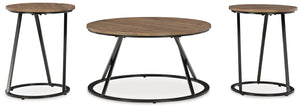 Cassbryn 3-Piece Occasional Table Set Brown/Black