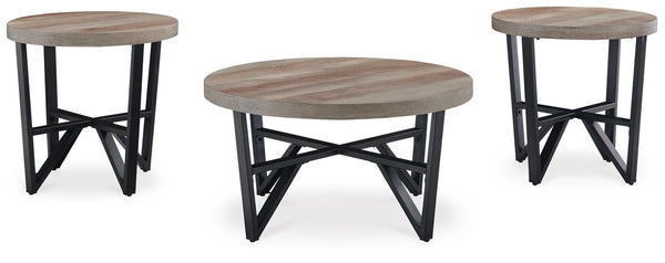Deanlee 3-Piece Occasional Table Set Grayish Brown/Black