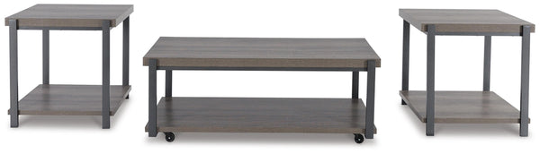 Wilmaden 3-Piece Occasional Table Set Gray/Black