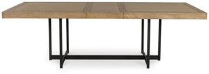 Tomtyn Regular Leaf Rectangle Dining Extension Table Light Brown