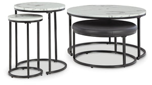 Jusmour 4-Piece Nesting Tables Black/White