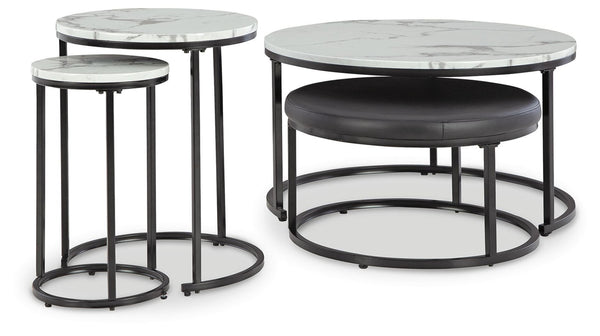 Jusmour 4-Piece Nesting Tables Black/White