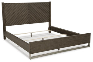 Arkenton King Panel Bed with USB Grayish Brown