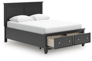 Lanolee Queen Panel Storage Bed Black