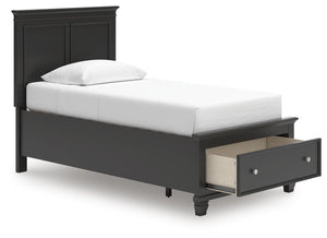 Lanolee Twin Panel Storage Bed Black