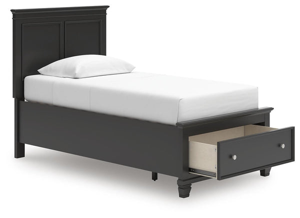 Lanolee Twin Panel Storage Bed Black