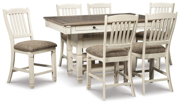 Bolanburg Counter-Height Dining Table & 6 Barstools with Server Two-tone