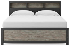 Broachmyn King Bookcase Bed Black/Gray