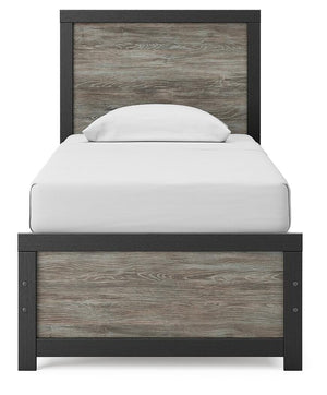 Broachmyn Twin Panel Bed Black/Gray