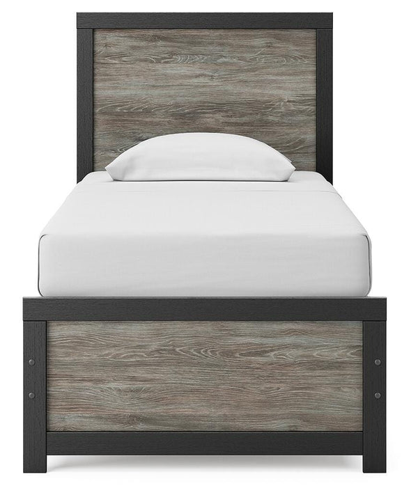 Broachmyn Twin Panel Bed Black/Gray