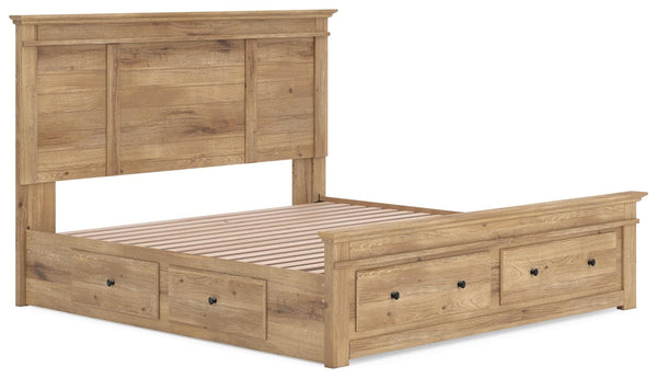 Makidern King Panel Storage Bed Tan