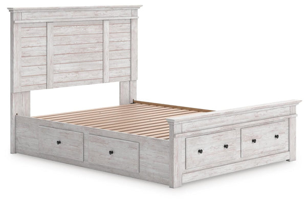 Makidern Queen Panel Storage Bed Whitewash