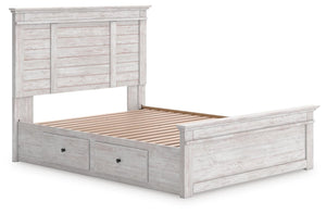 Makidern Queen Panel Storage Bed Whitewash