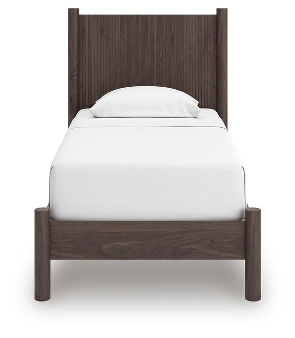 Pamytta Twin Panel Platform Bed Brown