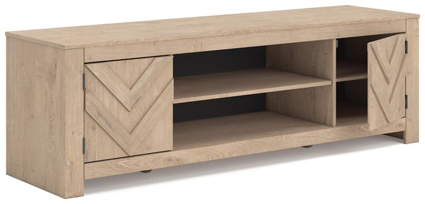 Cayboni 71-Inch 2-Door LG TV Stand (Fireplace Optional) Tan