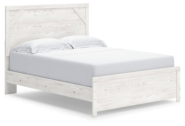 Gerridan Queen Panel Bed with Dresser & Mirror, Chest & Nightstand White/Gray