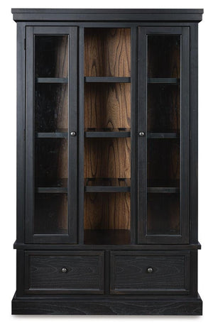 Greddinton 2-Door 2-Drawer Curio Black/Brown