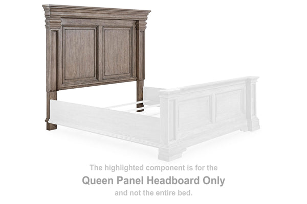 Blairhurst Queen Panel Headboard with Night Light Light Grayish Brown