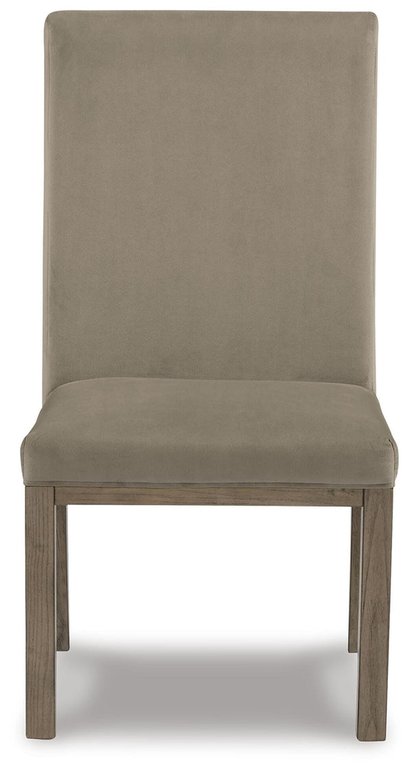 Chrestner Upholstered Dining Side Chair Gray/Brown