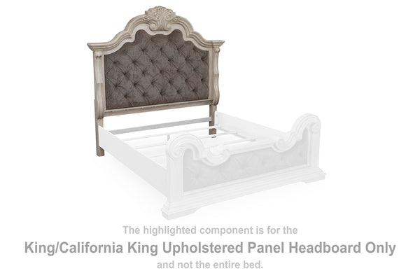 Bruchandi King/California King Upholstered Button Tufted Panel Headboard Antique White