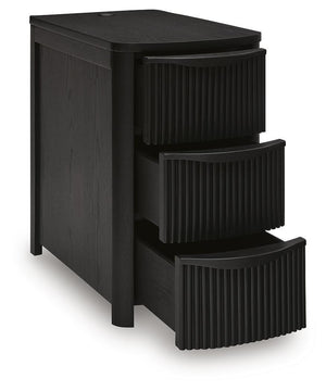 Camdill 3-Drawer Chairside End Table with USB Black