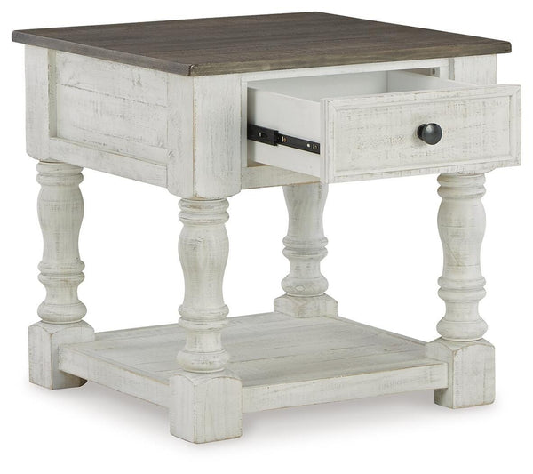 Havalance 1-Drawer End Table White/Gray