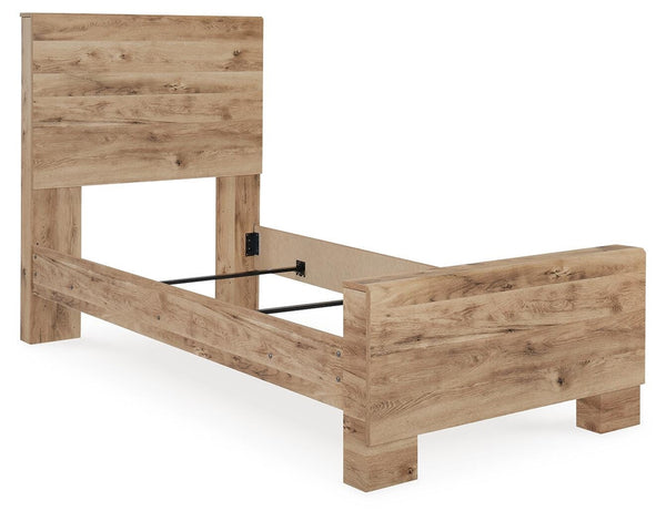 Hyanna Twin Panel Bed Tan Brown