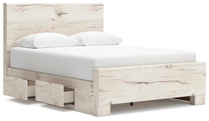 Lawroy Queen Panel Bed with Storage Light Natural