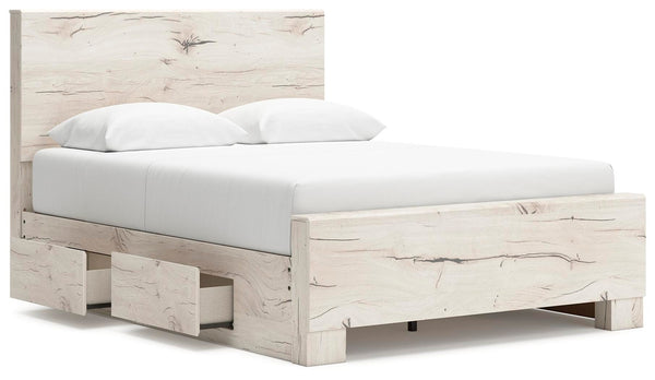 Lawroy Queen Panel Bed with Storage Light Natural