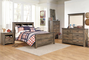 Trinell Full Bookcase Panel Bed Brown