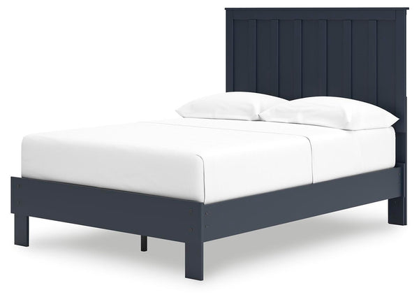 Simmenfort Full Platform Bed Navy Blue