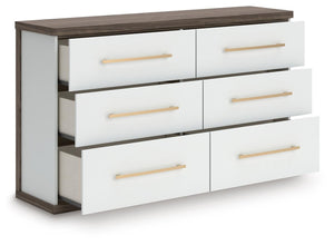 Kendanport 6-Drawer Dresser Brown/White