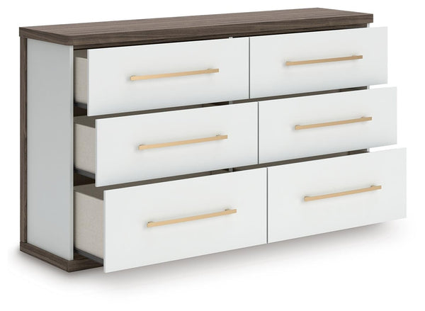 Kendanport 6-Drawer Dresser Brown/White