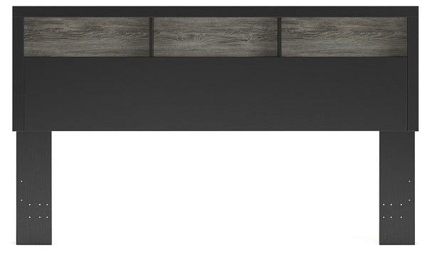 Broachmyn King Bookcase Headboard Black/Gray