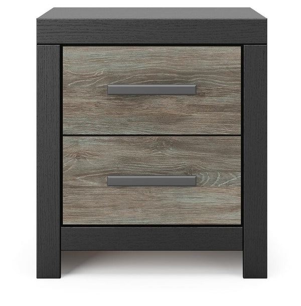 Broachmyn 2-Drawer Nightstand Black/Gray