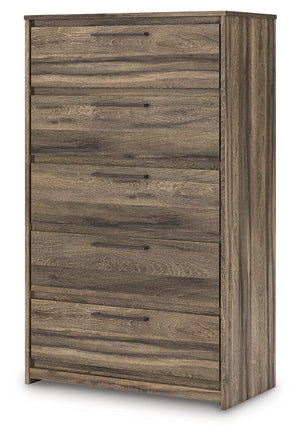 Elbrim 5-Drawer Chest Brown
