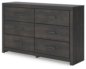 Hollivern 6-Drawer Dresser Dark Gray