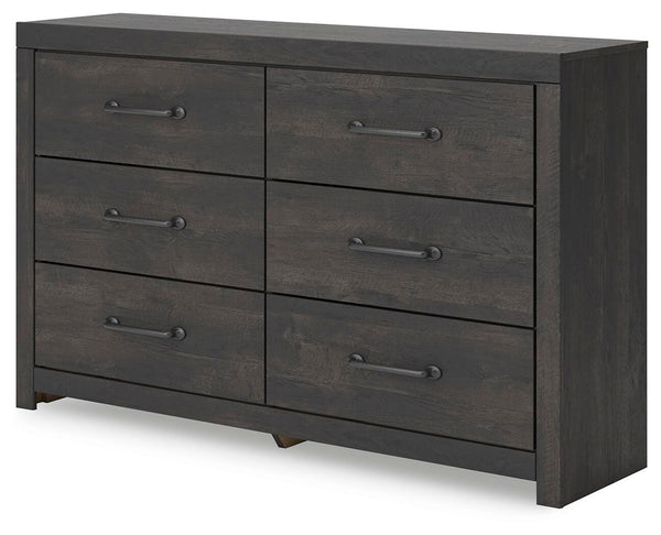 Hollivern 6-Drawer Dresser Dark Gray