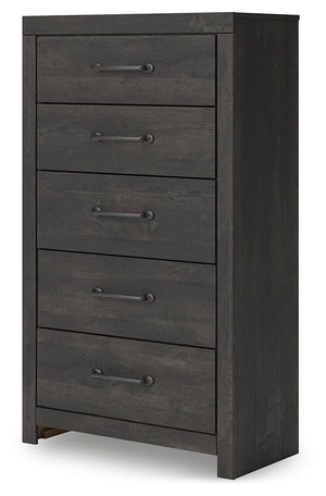Hollivern 5-Drawer Chest Dark Gray
