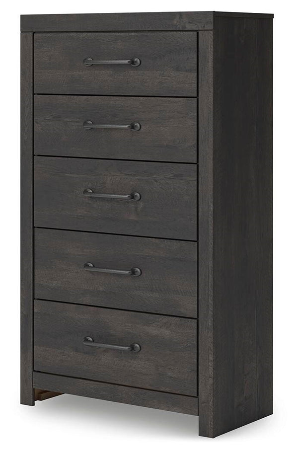 Hollivern 5-Drawer Chest Dark Gray