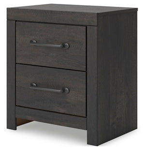 Hollivern 2-Drawer Nightstand with USB Dark Gray