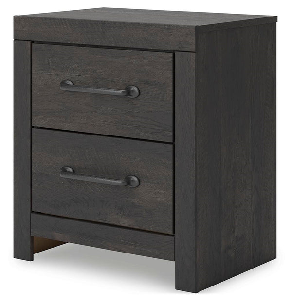 Hollivern 2-Drawer Nightstand with USB Dark Gray