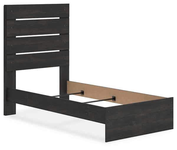 Hollivern Twin Panel Bed Dark Gray