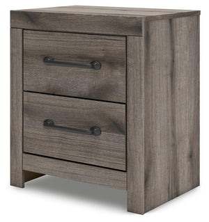 Graystorm 2-Drawer Nightstand with USB Brown Gray